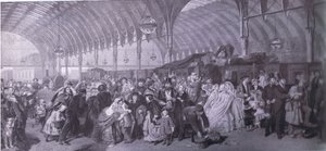 La estación de tren, Bibbys Annual, 1916-1917 de William Powell after Frith